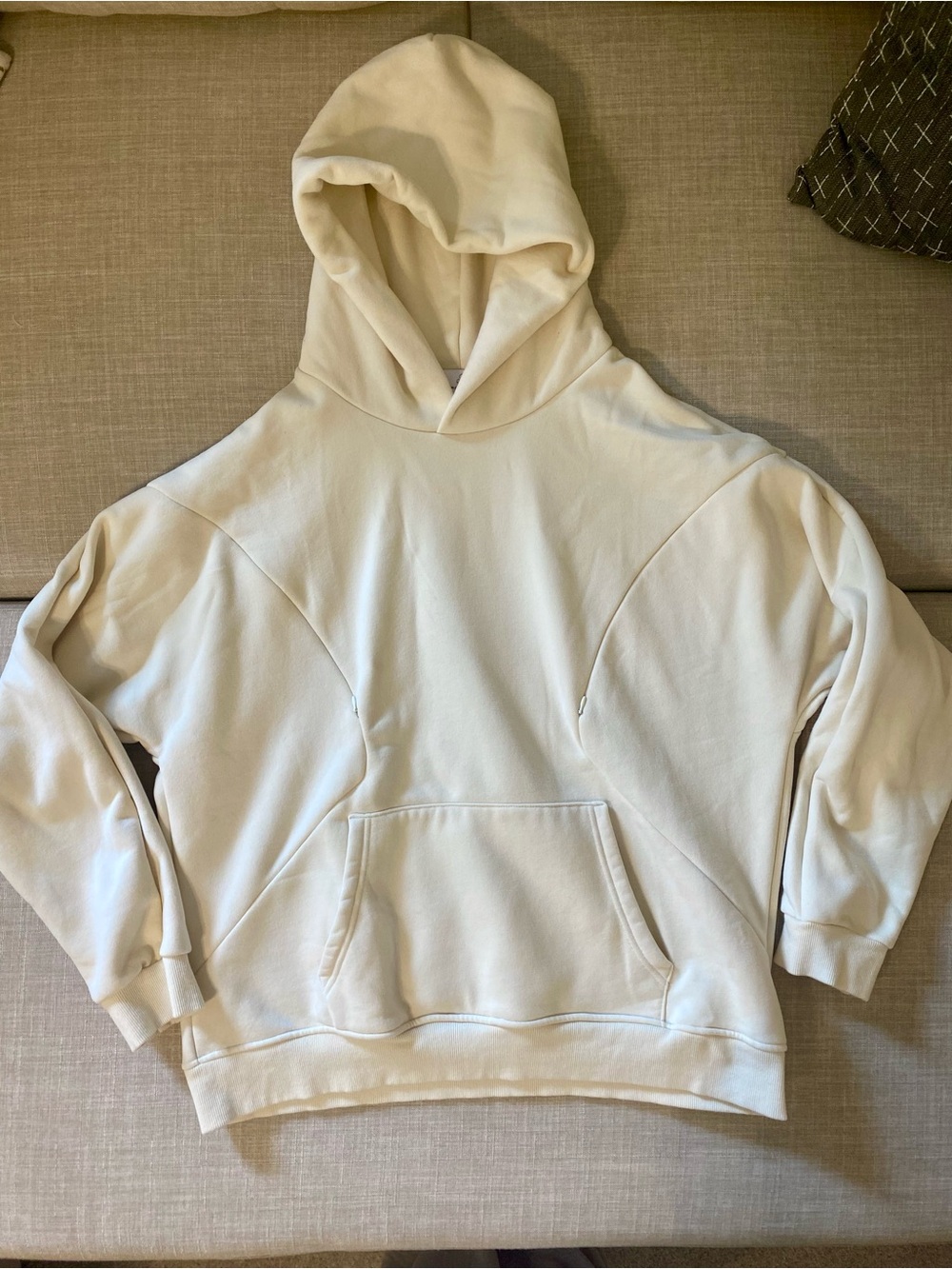 Women’s Nursing Breastfeeding Cream Hooded Pullover Sweatshirt